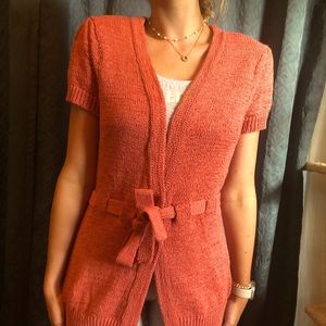 Pink/Salmon Knit Sweater Vest